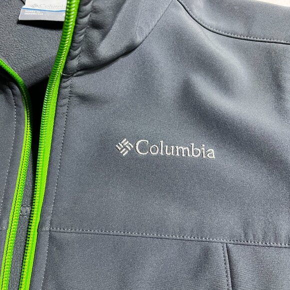 Gray Boys Size M Columbia Fall Jacket with Neon Green Zipper - Picture 3 of 16